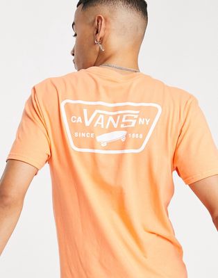 Vans Full Patch logo back print T-shirt in orange