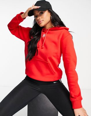 adidas Originals essential hoodie with central logo in red