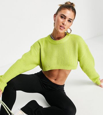 ASYOU cropped knitted sweater in green