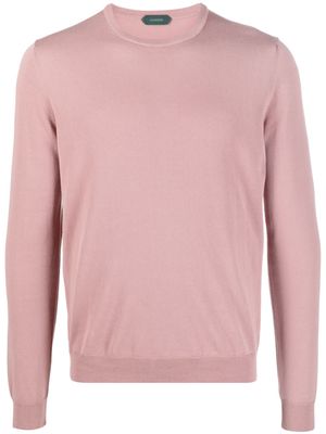 Zanone crew-neck knitted jumper - Pink