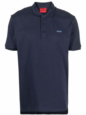 HUGO chest logo-print polo shirt - Blue