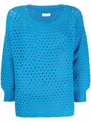 Bruno Manetti wide neck knitted jumper - Blue