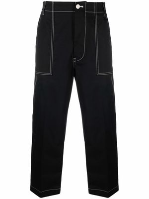 Moncler wide-leg stitched trousers - Black