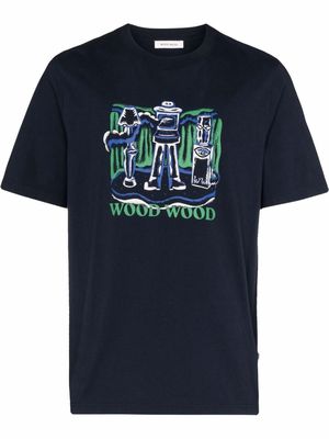 Wood Wood Bobby JC Office T-shirt - Blue