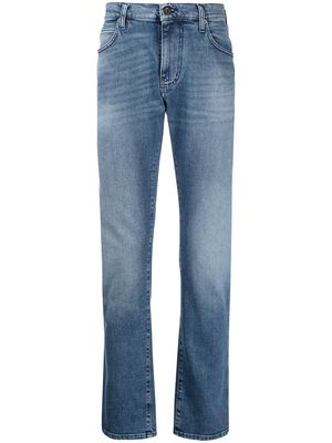 Emporio Armani J45 Regular-fit faded jeans - Blue