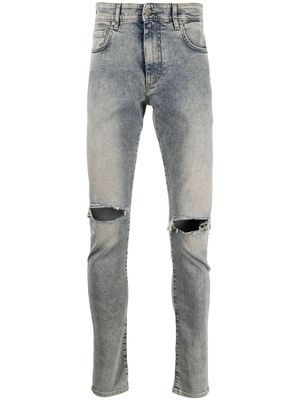 Represent Destroyer distressed-effect slim jeans - Blue