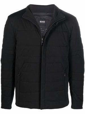 BOSS logo patch puffer jacket - Black