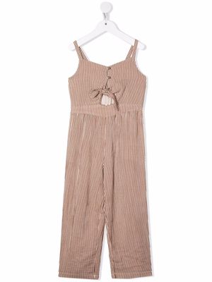 Scotch & Soda striped tie-fastening dungarees - Brown