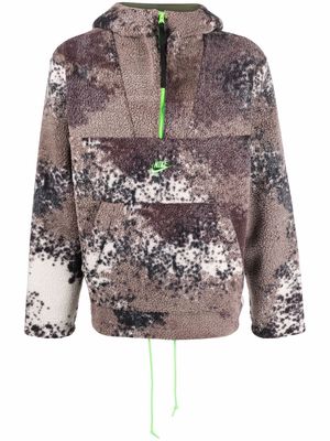 Nike Sherpa hooded fleece jacket - Brown