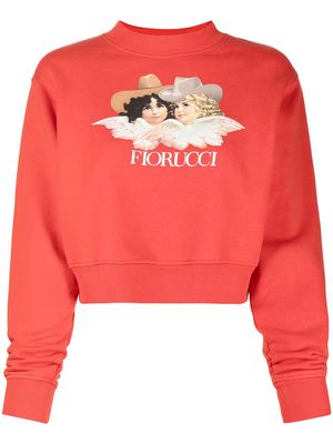 Fiorucci logo cropped sweatshirt - Red