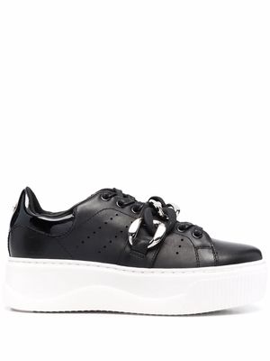 Cult chain-detail lace-up trainers - Black