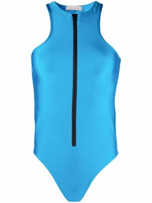Nina Ricci racerback zip-up bodysuit vest - Blue