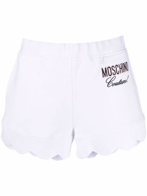 Moschino logo-print track shorts - White