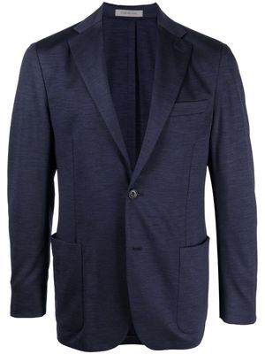 Corneliani single-breasted recycled wool blazer - Blue