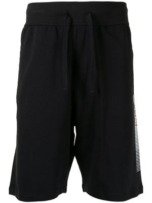 BOSS logo-stripe track shorts - Black
