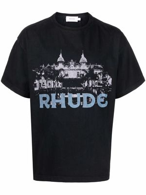 Rhude Casinò-print short-sleeved T-shirt - Black