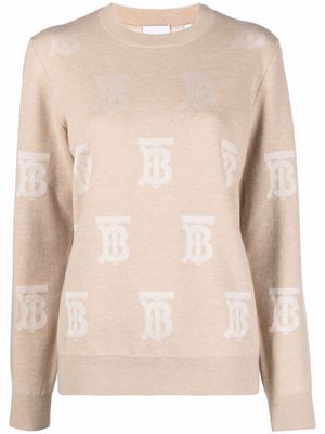 Burberry intarsia-logo jumper - Neutrals