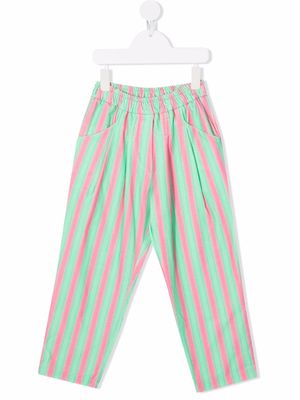 Weekend House Kids. cotton striped trousers - Green