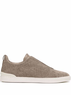 Zegna crossover-strap slip-on sneakers - Neutrals
