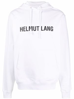 Helmut Lang logo-print drawstring hoodie - White