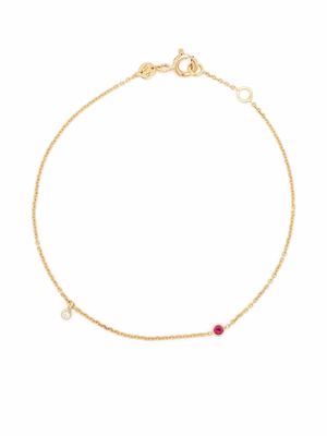 White Bird 18kt yellow gold Clarisse diamond and ruby bracelet