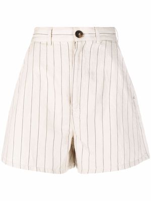 Emporio Armani striped high-waisted shorts - Neutrals