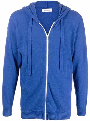 Laneus logo-print zipped hoodie - Blue