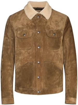 TOM FORD button-up suede jacket - Neutrals