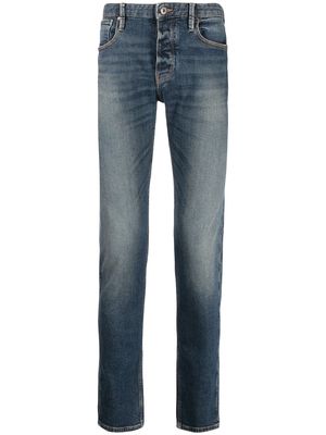 Emporio Armani J75 Slim-Fit distressed jeans - Blue