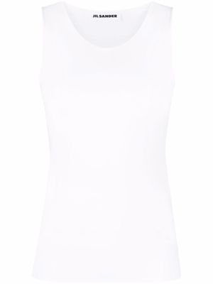 Jil Sander sleeveless stretch tank top - White