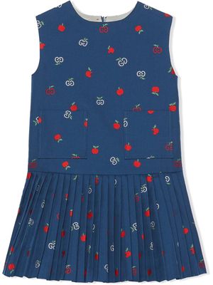 Gucci Kids GG apple sleeveless dress - Blue