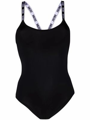 Diesel logo-strap bodysuit - Black