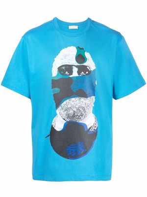 Ih Nom Uh Nit mask-print short sleeved T-shirt - Blue