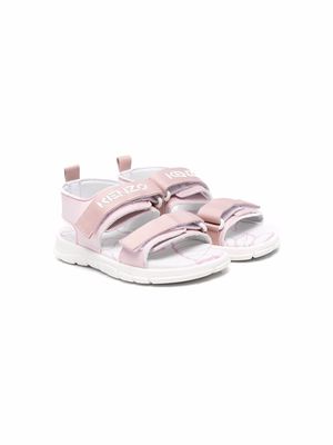 Kenzo Kids animal-print touch-strap sandals - Pink
