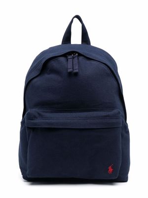 Ralph Lauren Kids Polo Pony-embroidered cotton backpack - Blue