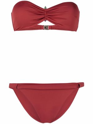 Moeva pleat-detail bikini - Red