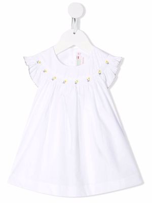 Bonpoint floral-embroidered dress - White