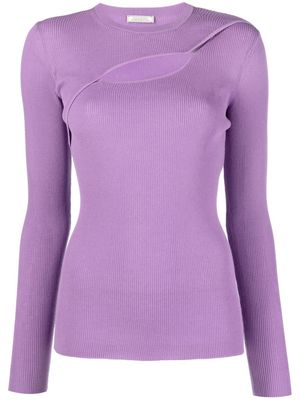 Nina Ricci cut-out knitted top - Purple
