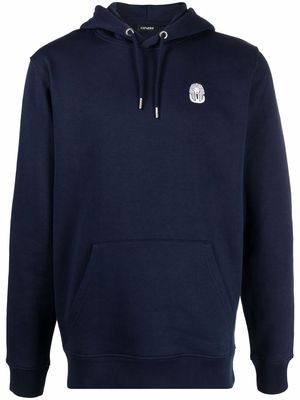 Cenere GB embroidered-logo detail hoodie - Blue