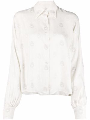 DEPENDANCE pattern button fastening shirt - White
