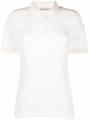 Moncler mesh short-sleeve polo shirt - White