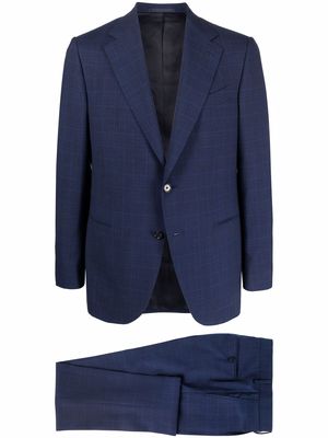 Caruso fine check suit - Blue
