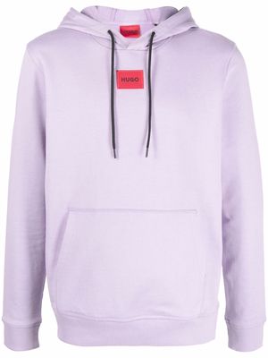HUGO logo-print hoodie - Purple