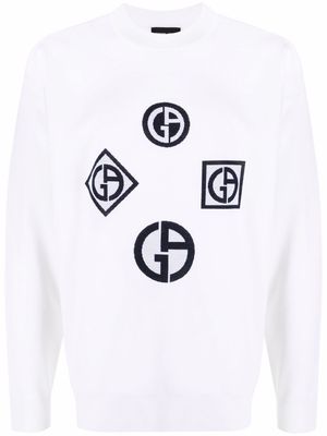 Giorgio Armani logo emblem jumper - White