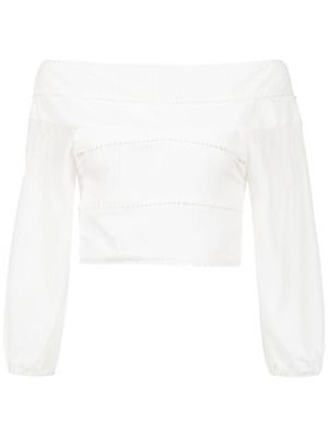 Olympiah panelled cropped top - White