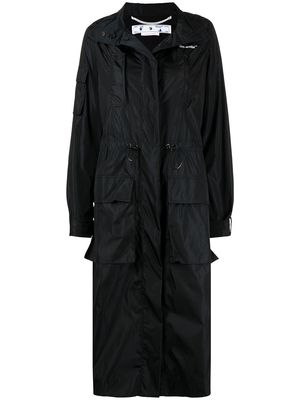 Off-White Diag-stripe hooded raincoat - Black