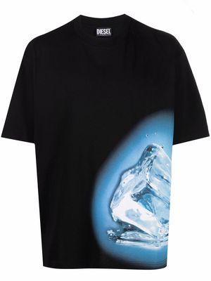 Diesel ice cube-motif cotton T-Shirt - Black
