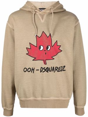 Dsquared2 Ooh logo-print pullover hoodie - Brown