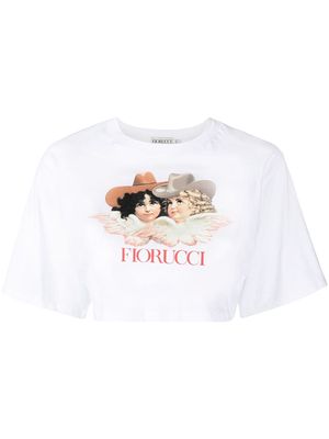 Fiorucci Cowboy Angels cropped top - White