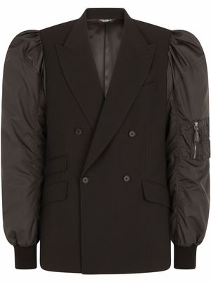 Dolce & Gabbana contrasting-sleeve double-breasted blazer - Black
